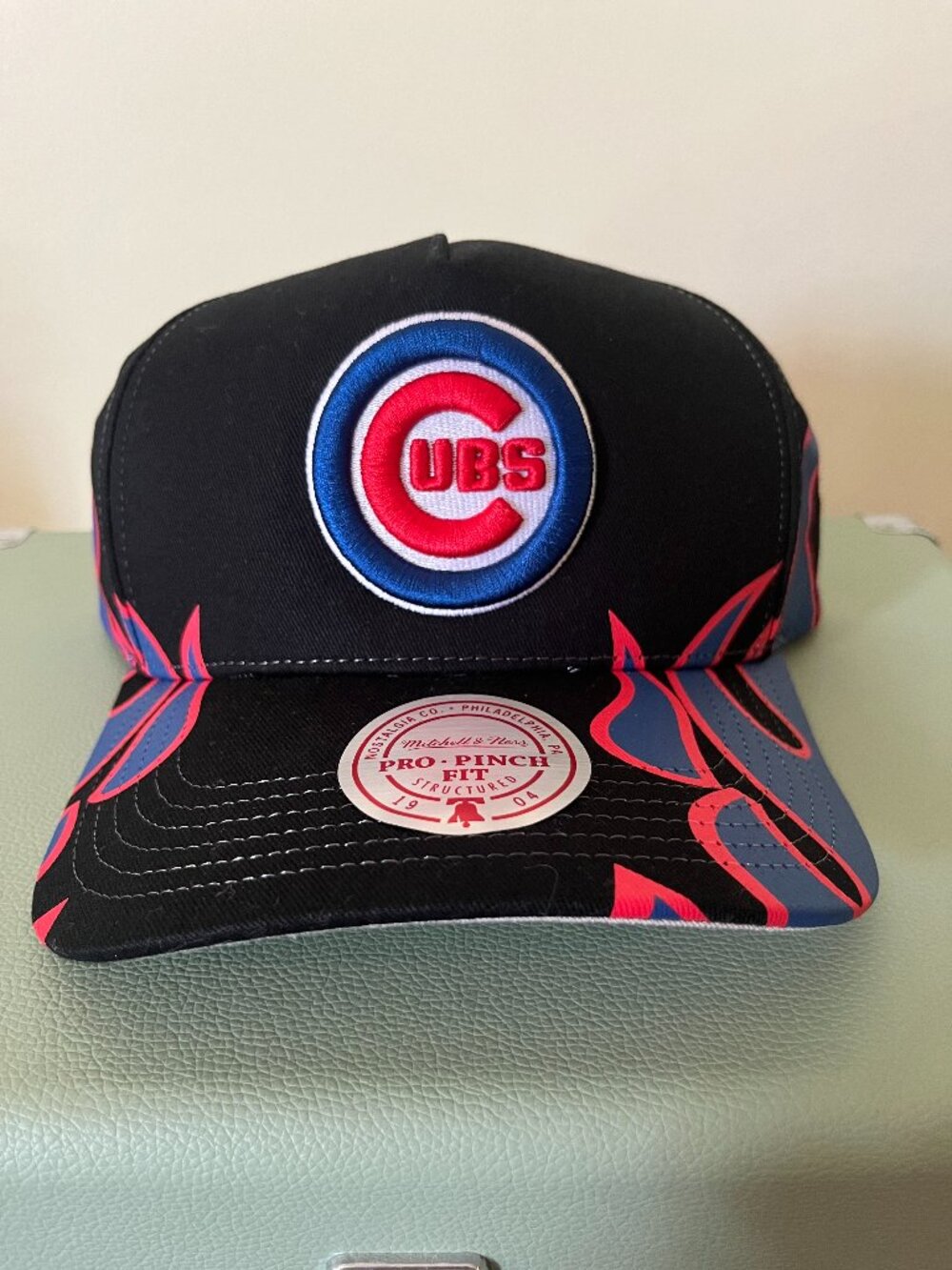 Chicago Cubs Mitchell & Ness Flames SnapBack Cap